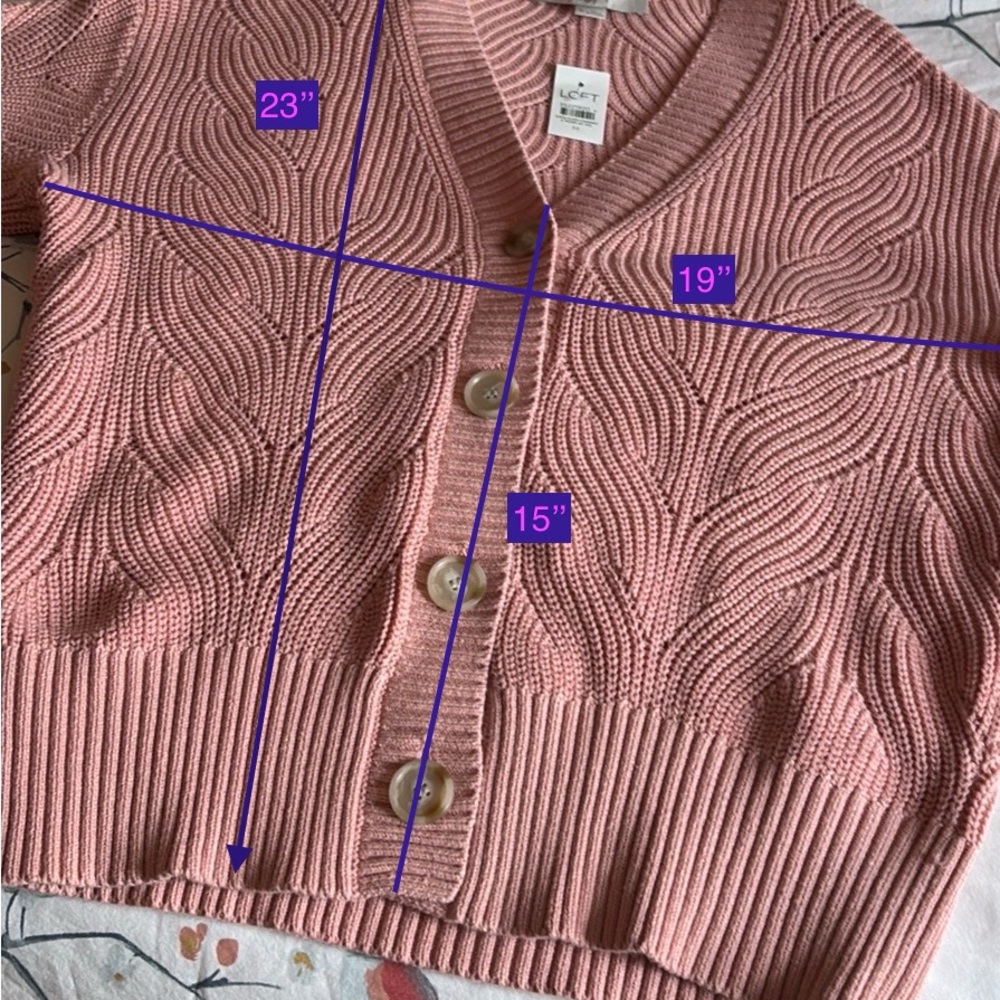 NEW LOFT Soft Pink Cardigan Sweater. Size M. - Picture 8 of 9
